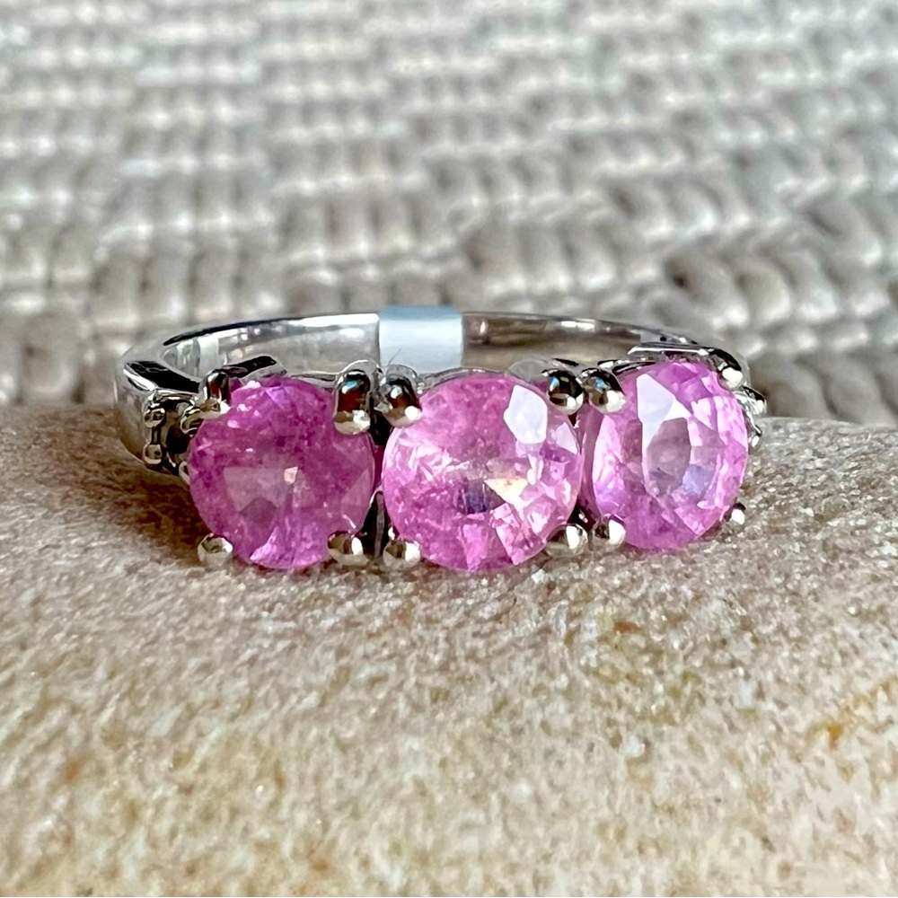 NWT Pink Sapphire & White Zircon sterling silver